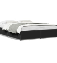 Bettgestell Schwarz 140x190 cm Holzwerkstoff und Metall