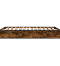 Bettgestell Räuchereiche 140x190 cm Holzwerkstoff und Metall