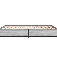 Bettgestell Grau Sonoma 140x190 cm Holzwerkstoff und Metall