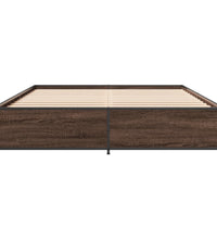 Bettgestell Braun Eichen-Optik 140x190 cm Holzwerkstoff Metall