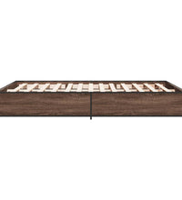 Bettgestell Braun Eichen-Optik 140x190 cm Holzwerkstoff Metall