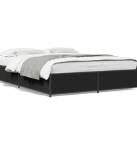 Bettgestell Schwarz 135x190 cm Holzwerkstoff und Metall