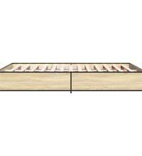 Bettgestell Sonoma-Eiche 135x190 cm Holzwerkstoff und Metall