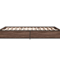 Bettgestell Braun Eichen-Optik 135x190 cm Holzwerkstoff Metall
