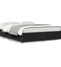 Bettgestell Schwarz 120x190 cm Holzwerkstoff und Metall