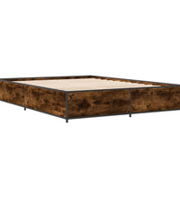 Bettgestell Räuchereiche 120x190 cm Holzwerkstoff und Metall