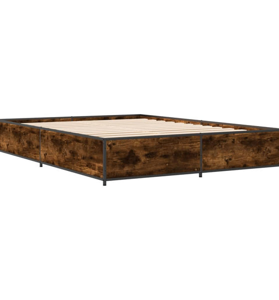 Bettgestell Räuchereiche 120x190 cm Holzwerkstoff und Metall