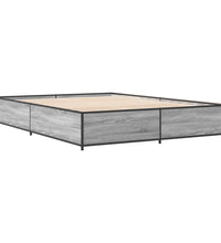 Bettgestell Grau Sonoma 120x190 cm Holzwerkstoff und Metall