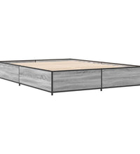 Bettgestell Grau Sonoma 120x190 cm Holzwerkstoff und Metall