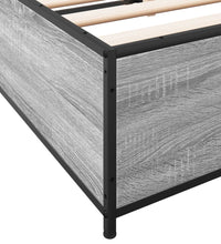Bettgestell Grau Sonoma 120x190 cm Holzwerkstoff und Metall