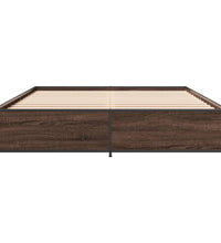 Bettgestell Braun Eichen-Optik 120x190 cm Holzwerkstoff Metall