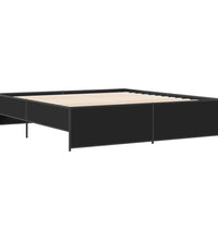 Bettgestell Schwarz 200x200 cm Holzwerkstoff und Metall