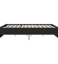 Bettgestell Schwarz 200x200 cm Holzwerkstoff und Metall