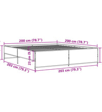 Bettgestell Schwarz 200x200 cm Holzwerkstoff und Metall