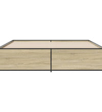 Bettgestell Sonoma-Eiche 200x200 cm Holzwerkstoff und Metall