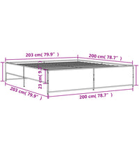 Bettgestell Sonoma-Eiche 200x200 cm Holzwerkstoff und Metall