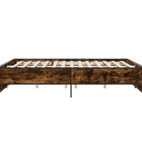 Bettgestell Räuchereiche 200x200 cm Holzwerkstoff und Metall