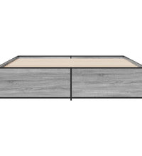 Bettgestell Grau Sonoma 200x200 cm Holzwerkstoff und Metall