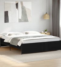 Bettgestell Schwarz 180x200 cm Holzwerkstoff und Metall