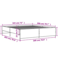 Bettgestell Schwarz 180x200 cm Holzwerkstoff und Metall
