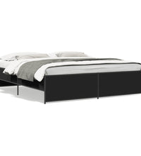 Bettgestell Schwarz 180x200 cm Holzwerkstoff und Metall
