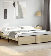 Bettgestell Sonoma-Eiche 180x200 cm Holzwerkstoff und Metall
