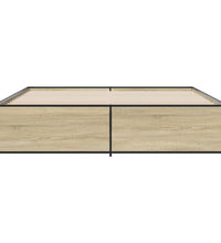 Bettgestell Sonoma-Eiche 180x200 cm Holzwerkstoff und Metall
