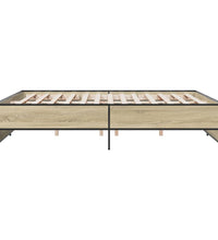 Bettgestell Sonoma-Eiche 180x200 cm Holzwerkstoff und Metall