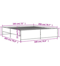 Bettgestell Sonoma-Eiche 180x200 cm Holzwerkstoff und Metall