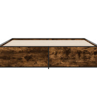 Bettgestell Räuchereiche 180x200 cm Holzwerkstoff und Metall