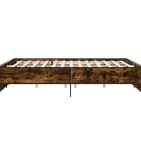 Bettgestell Räuchereiche 180x200 cm Holzwerkstoff und Metall