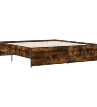 Bettgestell Räuchereiche 180x200 cm Holzwerkstoff und Metall
