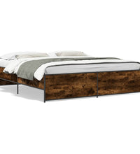 Bettgestell Räuchereiche 180x200 cm Holzwerkstoff und Metall