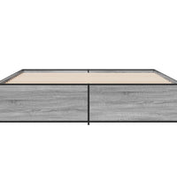 Bettgestell Grau Sonoma 180x200 cm Holzwerkstoff und Metall