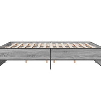 Bettgestell Grau Sonoma 180x200 cm Holzwerkstoff und Metall