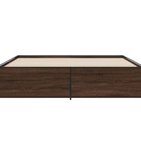Bettgestell Braun Eichen-Optik 180x200 cm Holzwerkstoff Metall