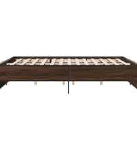 Bettgestell Braun Eichen-Optik 180x200 cm Holzwerkstoff Metall