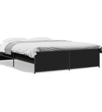 Bettgestell Schwarz 160x200 cm Holzwerkstoff und Metall