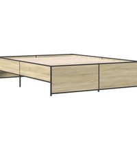 Bettgestell Sonoma-Eiche 160x200 cm Holzwerkstoff und Metall