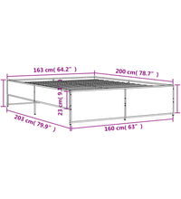 Bettgestell Sonoma-Eiche 160x200 cm Holzwerkstoff und Metall