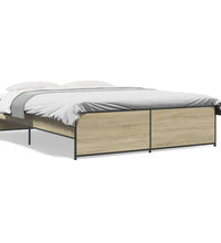 Bettgestell Sonoma-Eiche 160x200 cm Holzwerkstoff und Metall