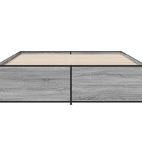 Bettgestell Grau Sonoma 160x200 cm Holzwerkstoff und Metall