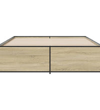 Bettgestell Sonoma-Eiche 150x200 cm Holzwerkstoff und Metall