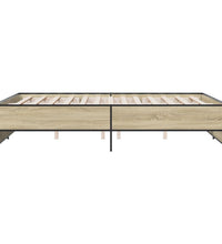 Bettgestell Sonoma-Eiche 150x200 cm Holzwerkstoff und Metall