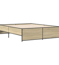 Bettgestell Sonoma-Eiche 150x200 cm Holzwerkstoff und Metall
