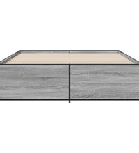 Bettgestell Grau Sonoma 150x200 cm Holzwerkstoff und Metall