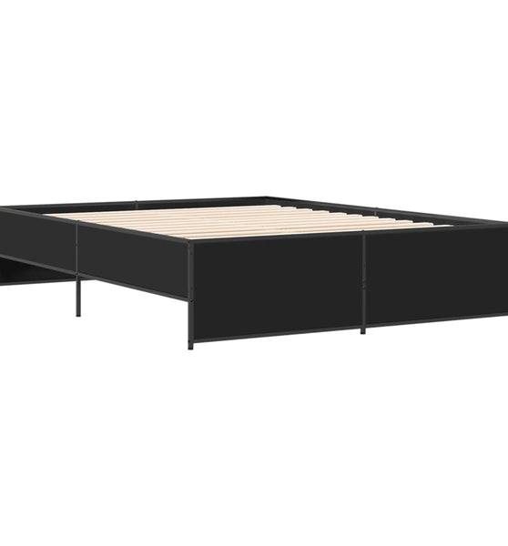 Bettgestell Schwarz 140x200 cm Holzwerkstoff und Metall