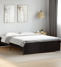 Bettgestell Schwarz 140x200 cm Holzwerkstoff und Metall