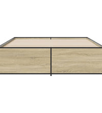 Bettgestell Sonoma-Eiche 140x200 cm Holzwerkstoff und Metall