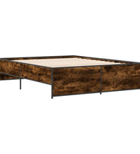 Bettgestell Räuchereiche 140x200 cm Holzwerkstoff und Metall